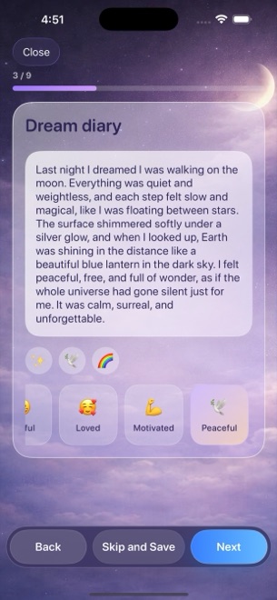 A diary with emotions, not a mood number